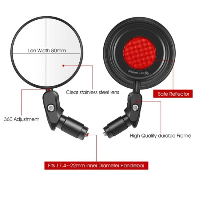 1 Paar WEST BIKING YP0720032 Fahrrad-Rückspiegel, faltbarer Fahrradspiegel, WEST BIKING YP0720032 – Bild 2