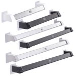 2 Stück Vilscijon Wandregal aus Aluminiumlegierung für Badezimmer, WC, Hausschuhe, Handtuchhalter, Short Silver, Short Black, Long Silver, Long Black, Lengthen Silver, Lengthen Black – Bild 2