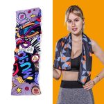 Fitnessstudio, Sport, kaltes Gefühl, schweißabsorbierendes, schnell trocknendes kaltes Handtuch, Quick-Drying Towel, Size: 100 x 30cm(Music Festival), Quick-Drying Towel, Size: 100 x 30cm(Fire), Quick-Drying Towel, Size: 100 x 30cm(Geometric Triangle)...