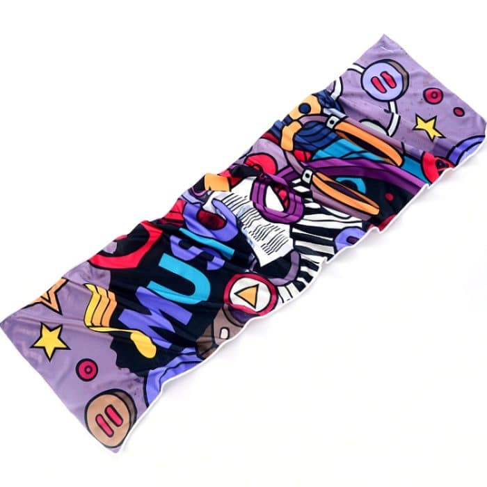 Fitnessstudio, Sport, kaltes Gefühl, schweißabsorbierendes, schnell trocknendes kaltes Handtuch, Quick-Drying Towel, Size: 100 x 30cm(Music Festival), Quick-Drying Towel, Size: 100 x 30cm(Fire), Quick-Drying Towel, Size: 100 x 30cm(Geometric Triangle)... – Bild 4