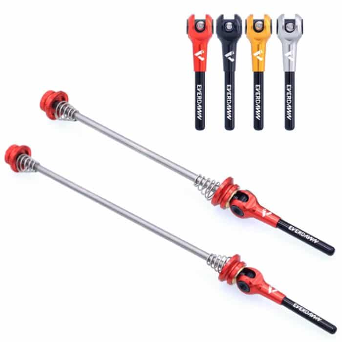 EVERDAWN Mountain Highway Bike Titanlegierung Achse Schnellentfernungsstange Vorder- und Hinterrollen Offene Blumentrommel Festachsenwagen, 424 Red, 424 Black, 424 Titanium Color, 424 Gold – Bild 4