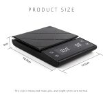 Haushaltsküchenwaage, handgemachte Kaffee-Elektronikwaage mit Timer, 3kg / 0.3g – Bild 3