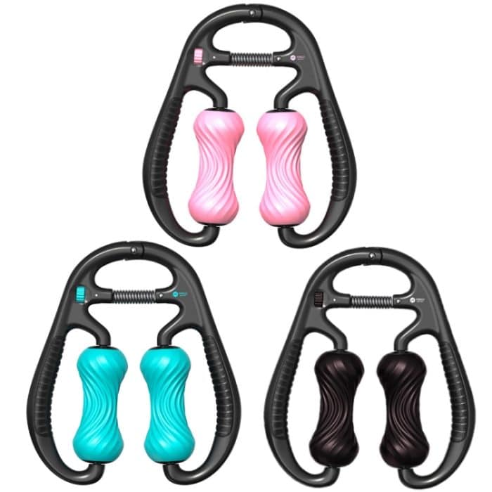 MIKE 2 Stück Schlaufen-Beinrollen-Massagegerät, Muskel-Spirallinien-Entspannungs-Yoga-Schaumstoffrolle, 2-wheel RingGirl Pink, 2-wheel Ring Lake Blue, 2-wheel Ring Elegant Black – Bild 2