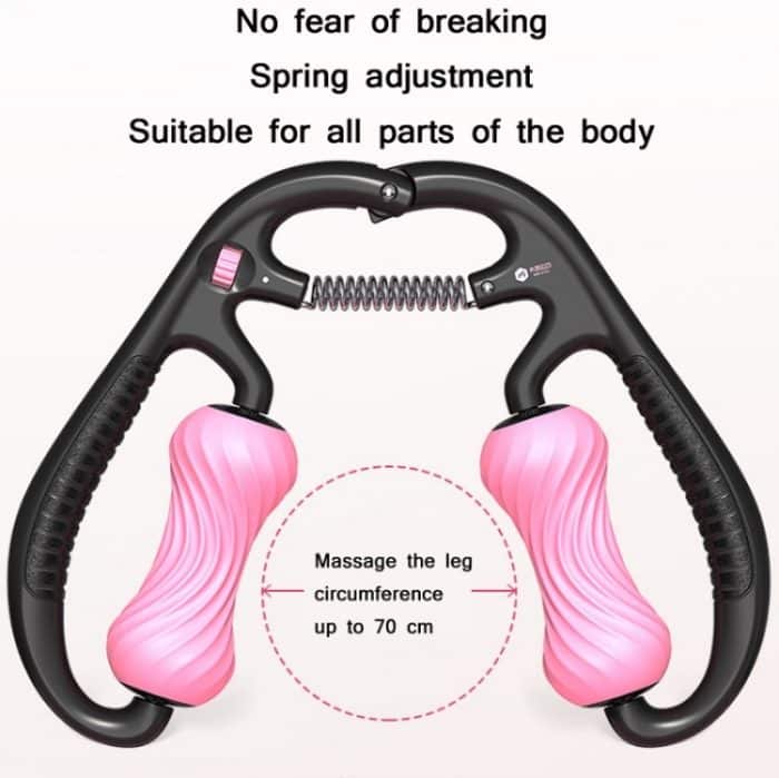 MIKE 2 Stück Schlaufen-Beinrollen-Massagegerät, Muskel-Spirallinien-Entspannungs-Yoga-Schaumstoffrolle, 2-wheel RingGirl Pink, 2-wheel Ring Lake Blue, 2-wheel Ring Elegant Black – Bild 5