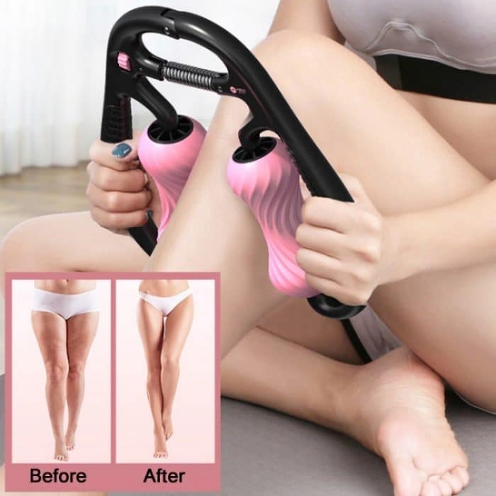 MIKE 2 Stück Schlaufen-Beinrollen-Massagegerät, Muskel-Spirallinien-Entspannungs-Yoga-Schaumstoffrolle, 2-wheel RingGirl Pink, 2-wheel Ring Lake Blue, 2-wheel Ring Elegant Black – Bild 6