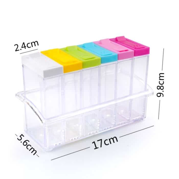 6 PCS / Set Transparent Spice Seasoning Box Aufbewahrungsflasche – Bild 3