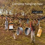 Outdoor Camping Zelte Lagerung Wäscheleine 19 Ring Wild Camp Straps Lanyard, Länge: 4,3 m – Bild 5