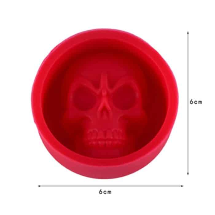 Küchen-Eisbox, lebensmittelechtes Silikon, Totenkopf-Eisgitter, kreative Whiskey-Eiskugel-Eisform, Cat Paw Shape(Red), Skull Shape(Blue), Skull ShapeGreen), Skull Shape(Orange) – Bild 3