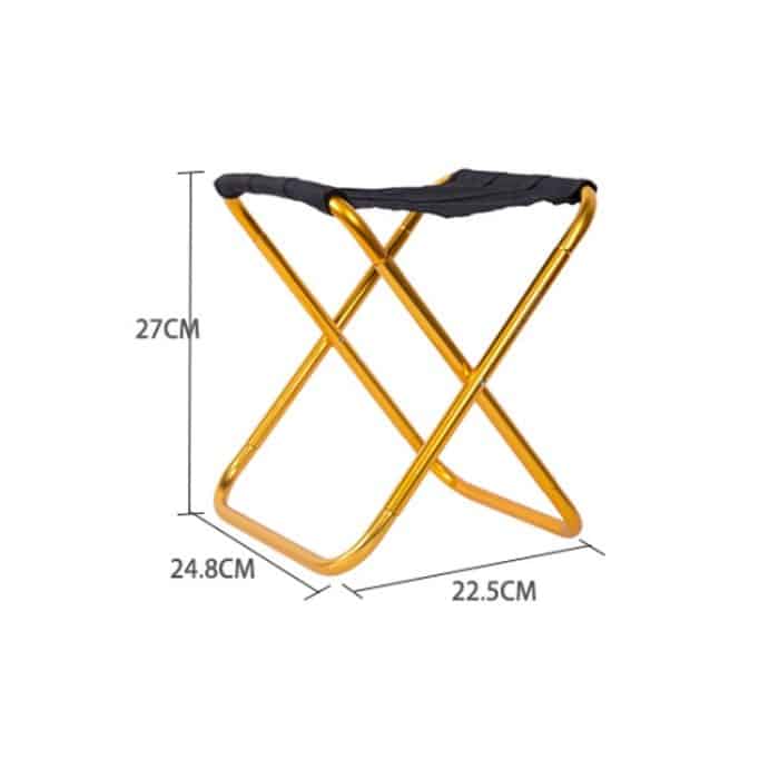 Tragbarer Camping-Klappstuhl für den Außenbereich, Angelgrillhocker aus 7075-Aluminiumlegierung, Größe: 24,5 x 22,5 x 27 cm, Camping Folding Chair (Silver Gray), Camping Folding Chair (Gold), Camping Folding Chair (Red), Camping Folding Chair (Blue) – Bild 3