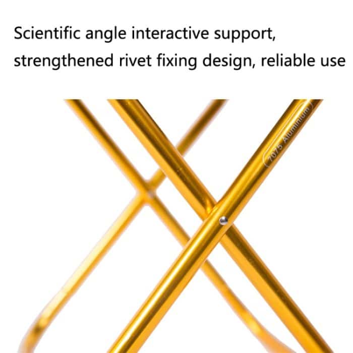 Tragbarer Camping-Klappstuhl für den Außenbereich, Angelgrillhocker aus 7075-Aluminiumlegierung, Größe: 24,5 x 22,5 x 27 cm, Camping Folding Chair (Silver Gray), Camping Folding Chair (Gold), Camping Folding Chair (Red), Camping Folding Chair (Blue) – Bild 4