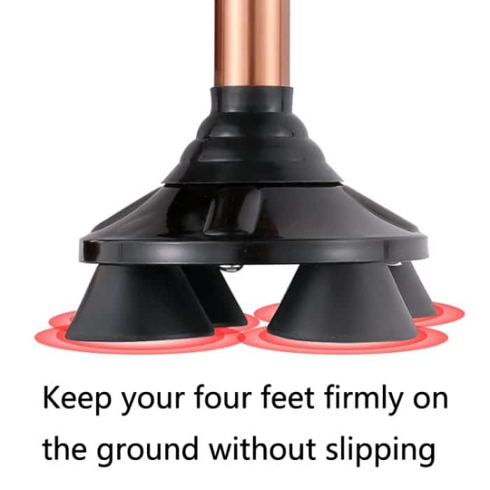 TBS-009 Vierbeinige klappbare ältere Krücken aus Aluminiumlegierung, leichte und multifunktionale rutschfeste Krücken mit Licht, TBS-009(Black), TBS-009(Brown) – Bild 4