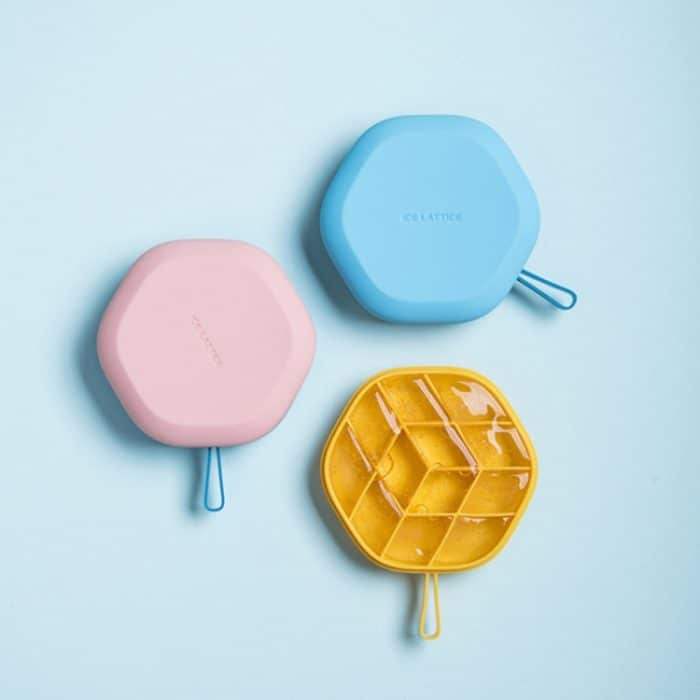 DIY kreative sechseckige Eiswürfelform Aufbewahrungsbox DIY hausgemachte Eiswürfelschale, Hexagonal(White), Hexagonal(Light Blue), Hexagonal(Red Blue), Hexagonal(Yellow Blue) – Bild 3