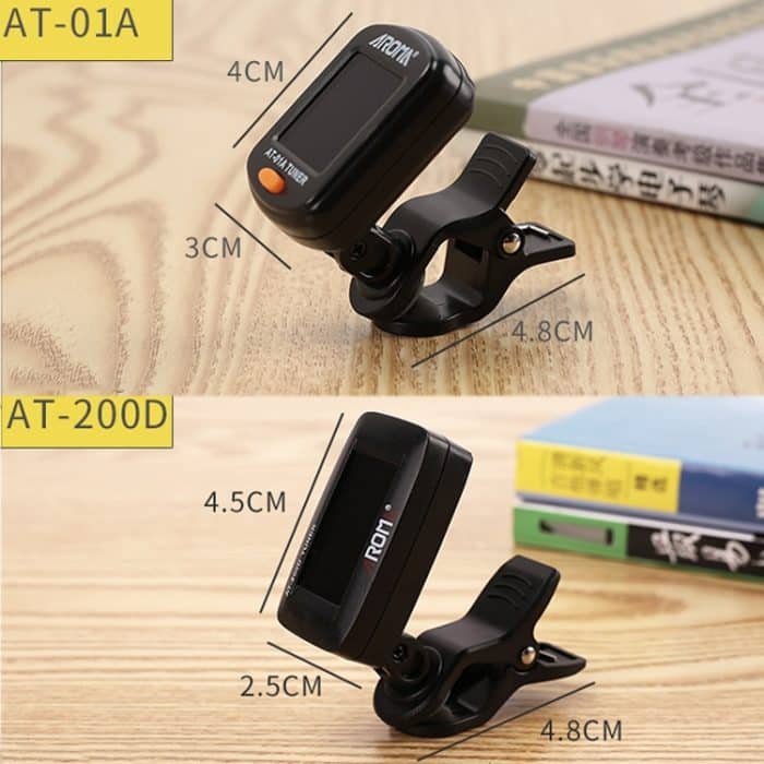 AROMA Gitarren-Stimmgerät, Ukulele, Violine, Bass, multifunktionales elektronisches Stimmgerät, AT-01A, AT-200D – Bild 3