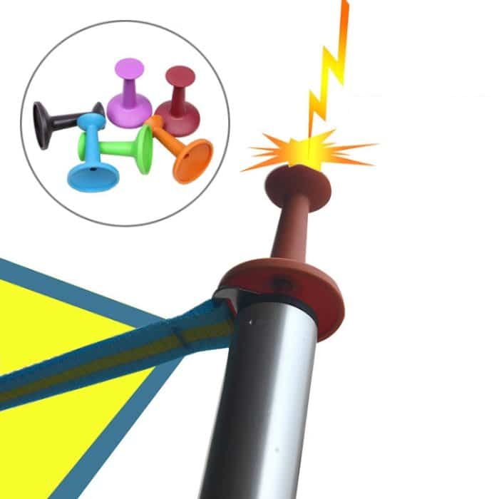 TBD05868080.jpg 4 stücke Outdoor Baldachin Pole Gummihülse Camping Zelt Baldachin Zubehör Schutz Kunststoffkappe, Zufällige Farblieferung – Bild 1