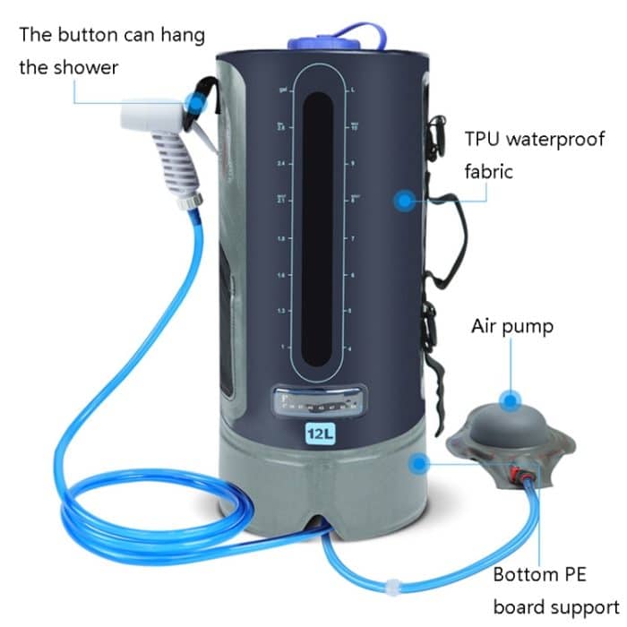 AFISHTOUR FW2078 12L Badewasser-Aufbewahrungstasche für den Außenbereich, tragbare Camping-Badetasche, Ordinary Air Pump, Spherical Air Pump – Bild 4