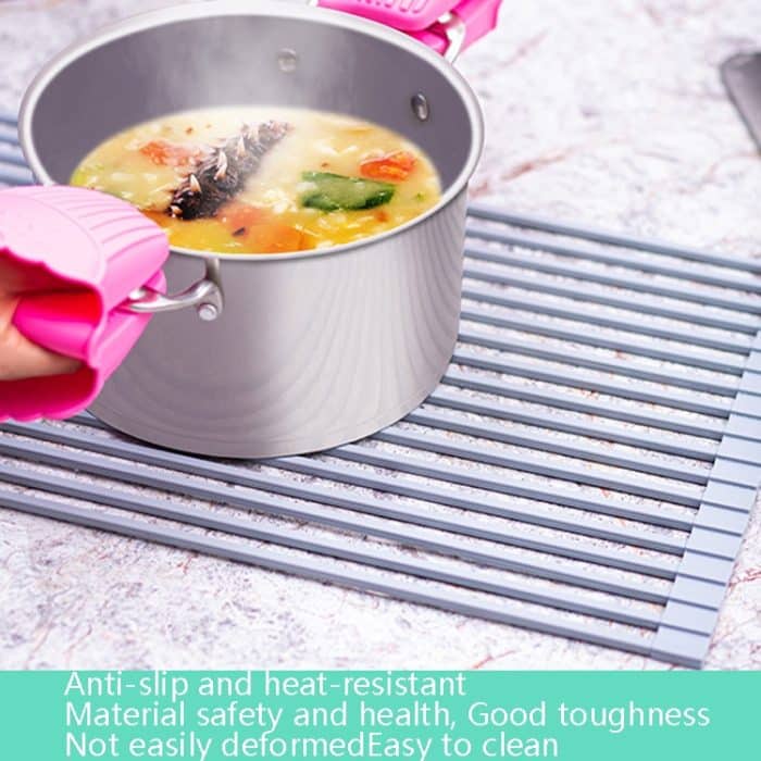 Zusammenklappbare Wasserfilter, Küchenregal, Waschbecken, Schüssel, Essstäbchen, Filter, Stil:, Silicone Square 52x33cm, Silicone Square 43x30.5cm, Silicone Round 52x33cm, Silicone Round 44.5x33cm, Silicone Round 43x33cm, Silicone Round 42x35cm... – Bild 3