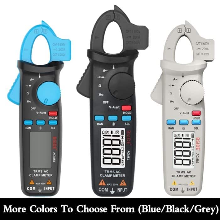 BSIDE ACM81 Digitales Zangenmessgerät mit automatischer Bereichswahl, 1 mA Genauigkeit, 200 A Strom DC AC Multimeter, ACM81 Blue, ACM81 Black, ACM81 Grey – Bild 2