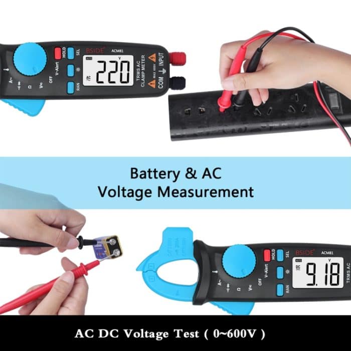 BSIDE ACM81 Digitales Zangenmessgerät mit automatischer Bereichswahl, 1 mA Genauigkeit, 200 A Strom DC AC Multimeter, ACM81 Blue, ACM81 Black, ACM81 Grey – Bild 5