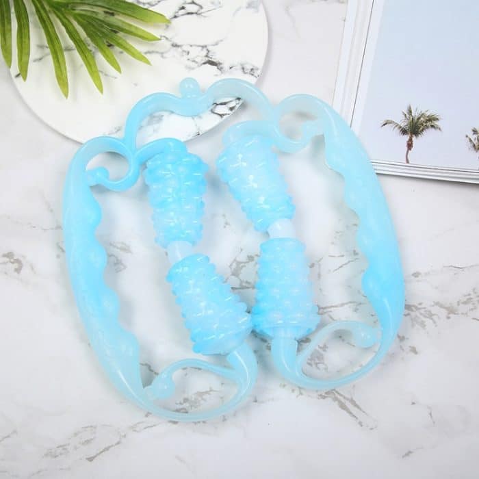 TBD0587906401A.jpg 2 Stück Damen Ring Beinklemme Massagegerät Ball Ofenrohr Yoga Fitnessgeräte, 4-wheel Ring Blue, 4-wheel Ring Purple – Bild 1