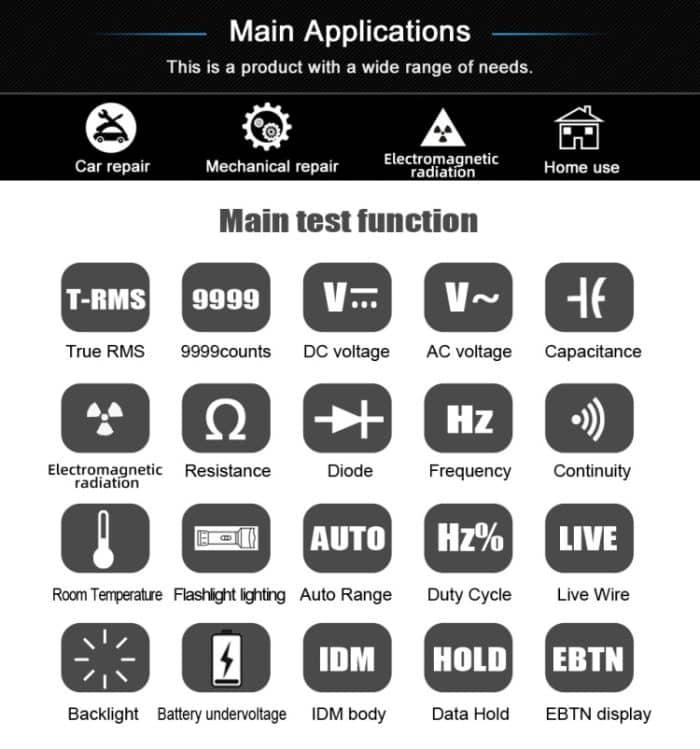 BSDE S20 Intelligenter großer Bildschirm Elektromagnetischer Strahlungsmultimeter-Tester – Bild 5