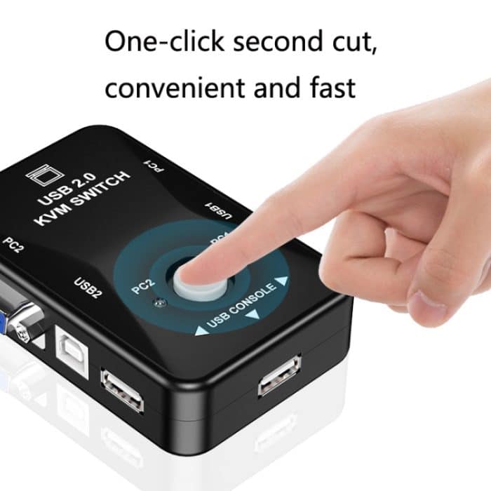 HW1701 2 in 1 Out KVM-Umschalter 2 Port manueller VGA-Switch USB mit Tastatur-Maus-Umschaltung, HW1701 – Bild 4