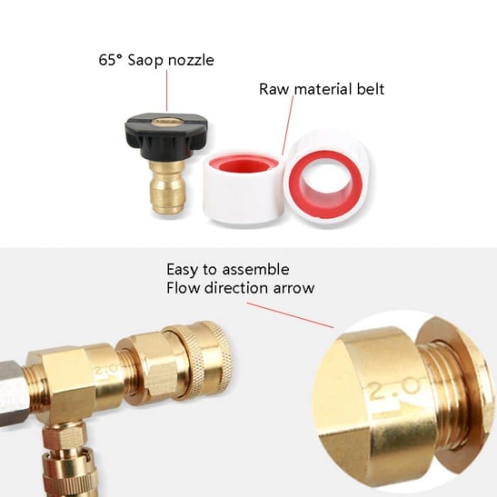 Hochdruckreinigungsmaschine 3/8 Zoll Schnellanschluss Einstellbare Schaumdüse – Bild 4