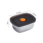 Kühlschrank-Frucht-Frischhaltebox, versiegelte Lunchbox aus Edelstahl 304, 250ml, 450ml, 600ml, 1000ml – Bild 7