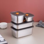 Kühlschrank-Frucht-Frischhaltebox, versiegelte Lunchbox aus Edelstahl 304, 250ml, 450ml, 600ml, 1000ml – Bild 2