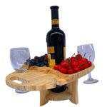 Outdoor-Picknicktisch, faltbares Weinregal aus Holz, Foldable Table