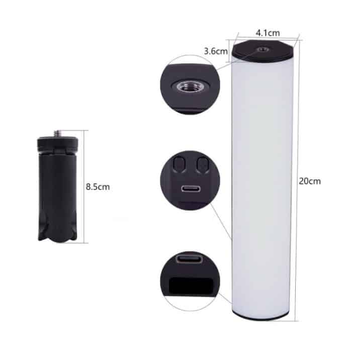 W200 RGB Outdoor-Fotografie-Handheld-Fülllicht-LED-Atmosphären-Stick-Licht – Bild 2