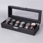 Kohlefaser-PU-Leder-Uhrenbox, Schmuck-Aufbewahrungsbox, Verpackungsbox, Stil:, 6 Watch Positions, 10 Watch Positions, 12 Watch Positions, 05 Watch Positions, 6 + 3 Red Black, Double-layer