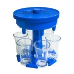 Weinspender für 6 Tassen, automatischer Umleitungs-Weinausgießer mit Drehteller, Stil:, Round Blue with Transparent Cup, Round Blue with Color Cup, Round Gray with Transparent Cup, Round Gray with Color Cup, Round Brown with Transparent Cup...