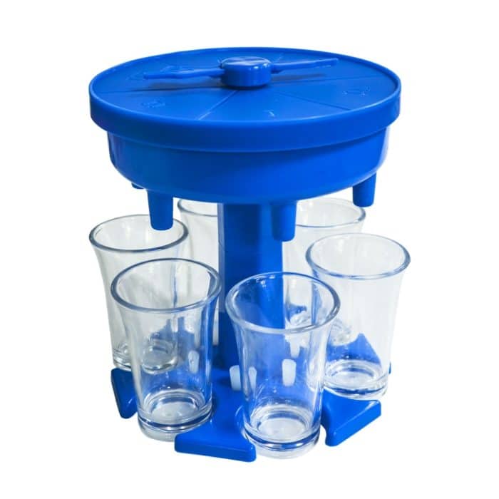 Weinspender für 6 Tassen, automatischer Umleitungs-Weinausgießer mit Drehteller, Stil:, Round Blue with Transparent Cup, Round Blue with Color Cup, Round Gray with Transparent Cup, Round Gray with Color Cup, Round Brown with Transparent Cup... – Bild 1