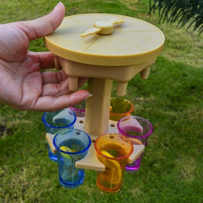 Weinspender für 6 Tassen, automatischer Umleitungs-Weinausgießer mit Drehteller, Stil:, Round Blue with Transparent Cup, Round Blue with Color Cup, Round Gray with Transparent Cup, Round Gray with Color Cup, Round Brown with Transparent Cup... – Bild 5