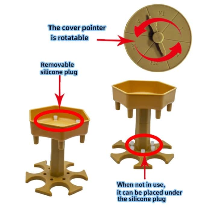 Weinspender für 6 Tassen, automatischer Umleitungs-Weinausgießer mit Drehteller, Stil:, Hexagon Gray with Transparent Cup, Hexagon Gray with Color Cup, Hexagon Brown with Transparent Cup, Hexagon Brown with Color Cup... – Bild 4