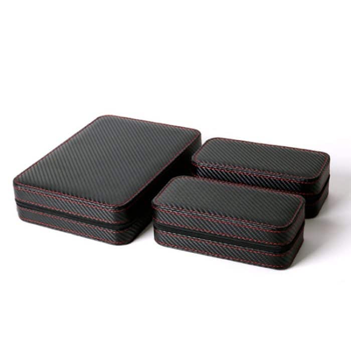 PU-Leder, Vollkarbonfaser, Reißverschluss, Uhrentasche, Uhrenaufbewahrung, Präsentationsbox, Stil:, 02 Watch Position, 04 Watch Position, 08 Watch Position Carbon Fiber – Bild 2