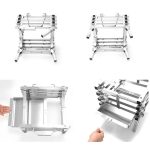 Komplett aus Edelstahl, zusammenklappbar, tragbarer Grill, Holzkohlegrill, Holzofen, CF-723 – Bild 6