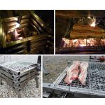 Komplett aus Edelstahl, zusammenklappbar, tragbarer Grill, Holzkohlegrill, Holzofen, CF-723 – Bild 7
