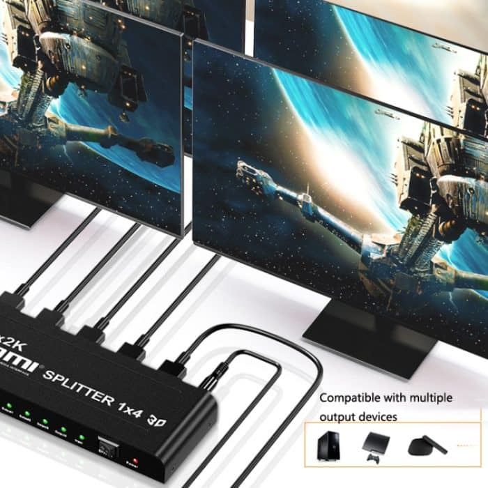 HW-4K104D 1 bis 4 4K x 2K Video High-Definition On-Screen HDMI Splitter, HW-4K104D – Bild 7