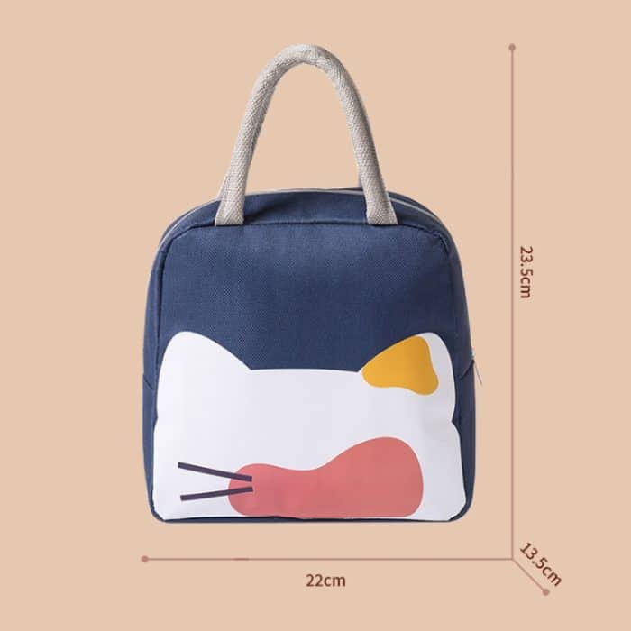 2 Stück QW001 Cartoon dicke Aluminiumfolie Lunchtasche Student Lunchbox Handtasche isolierte Tasche, Cat Lunch Bag(Tibetan blue), Chicken Lunch Bag (Beige), Lunch Bag(Wine Red) – Bild 3