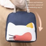2 Stück QW001 Cartoon dicke Aluminiumfolie Lunchtasche Student Lunchbox Handtasche isolierte Tasche, Cat Lunch Bag(Tibetan blue), Chicken Lunch Bag (Beige), Lunch Bag(Wine Red) – Bild 6