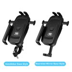 WEST BIKING Fahrrad-Handyhalter, Aluminium, 360 drehbar, für Elektrofahrrad, Roller, Motorrad, Handyständer, Stil:, Handlebar Style, Rearview Mirror Style – Bild 2