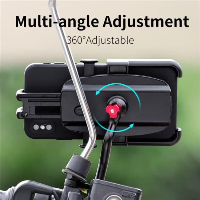 WEST BIKING Fahrrad-Handyhalter, Aluminium, 360 drehbar, für Elektrofahrrad, Roller, Motorrad, Handyständer, Stil:, Handlebar Style, Rearview Mirror Style – Bild 5