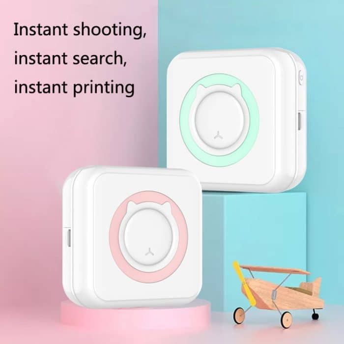 Praktischer Mini-Taschendrucker für Studenten, Thermo-Bluetooth-Handy-Fotodaten-Notizdrucker, Blue, Pink – Bild 2