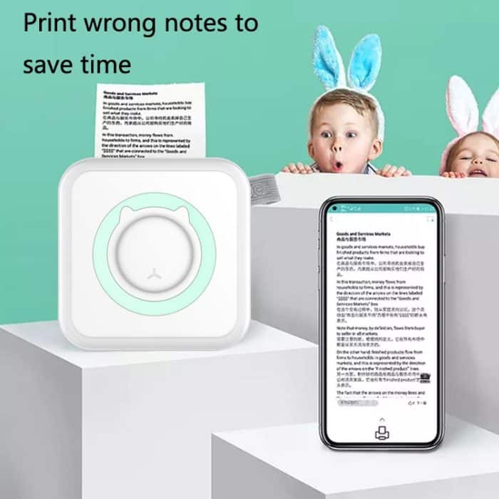Praktischer Mini-Taschendrucker für Studenten, Thermo-Bluetooth-Handy-Fotodaten-Notizdrucker, Blue, Pink – Bild 6