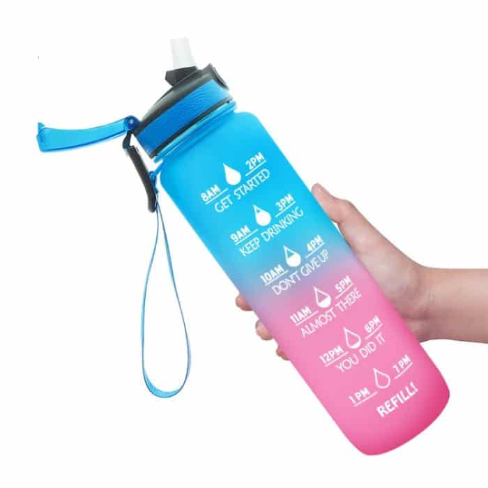 1L Tritan-Kunststoff-Becher mit Farbverlauf für den Außenbereich, großer Sportkessel, Blue Pink, Orange Blue, Yellow Blue Purple, Purple Orange – Bild 1