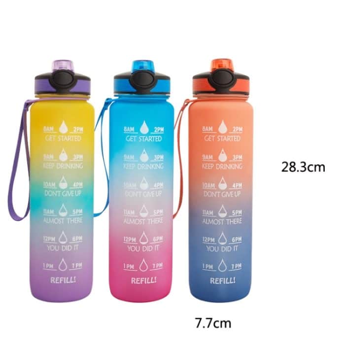 1L Tritan-Kunststoff-Becher mit Farbverlauf für den Außenbereich, großer Sportkessel, Blue Pink, Orange Blue, Yellow Blue Purple, Purple Orange – Bild 3