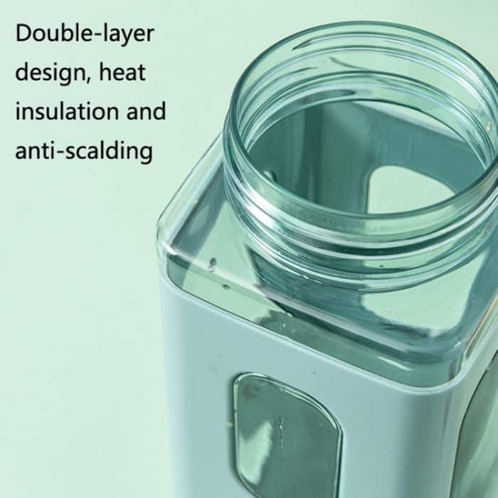 2 Stück quadratischer Kunststoff-Wasserbecher mit Strohhalm, Outdoor-Sport, tragbare Wasserkocher mit großer Kapazität, 700ml (White), 700ml (Blue), 700ml (Red), 900ml (White), 900ml (Blue) – Bild 5