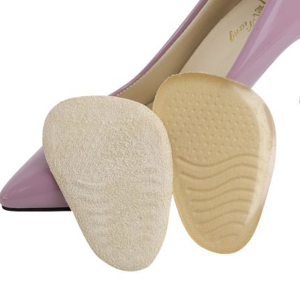 5 Paar Anti-Rutsch-Sohlenpolster für High Heels, Gel-Kristall, bequeme Halbpolster, Flannel Apricot, Flannel Black, Transparent