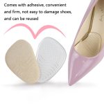 5 Paar Anti-Rutsch-Sohlenpolster für High Heels, Gel-Kristall, bequeme Halbpolster, Flannel Apricot, Flannel Black, Transparent – Bild 7